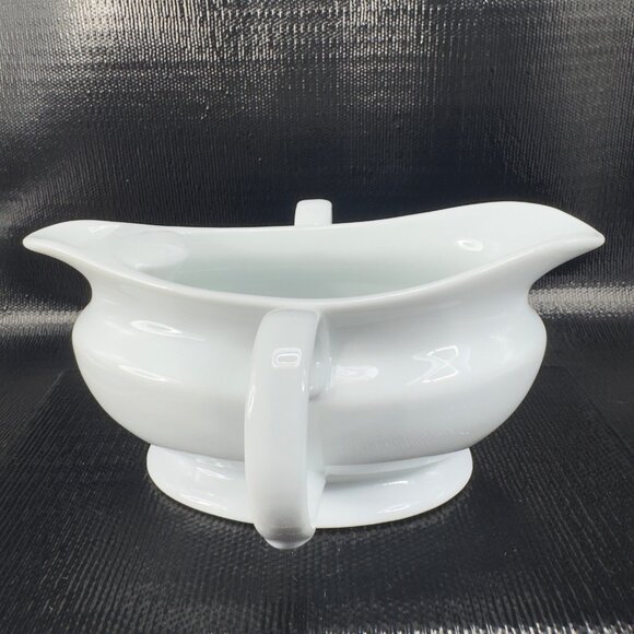 Denmark Oven To Table White Stoneware Ceramic Gravy Boat Sauce Dish With Handles - Picture 10 of 12